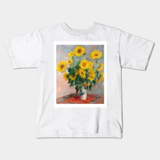 The famous Bouquet of Sunflowers still life painting (1881) Kids T-Shirt